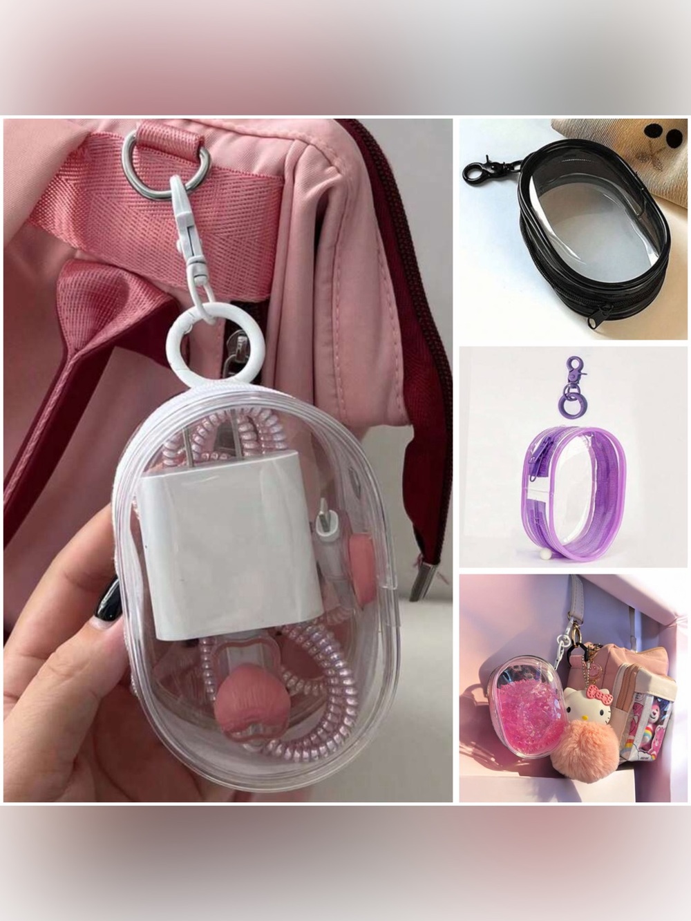 Clear Mini Organizer Display Pouch for Women - 1pc Small transparent bag